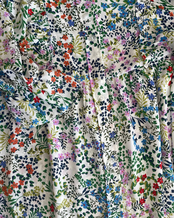 Multicolor Floral Print Button-Up Dress